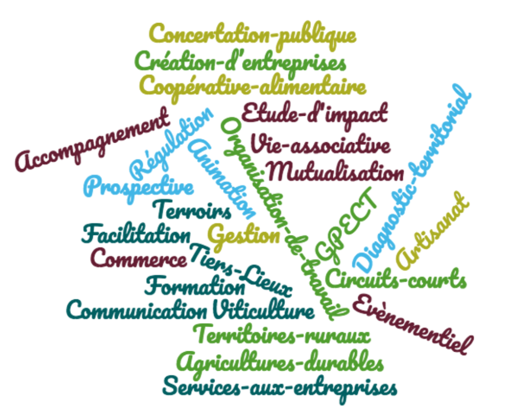 nuage de mots issus des expériences de Marine TEISSIER du CROS